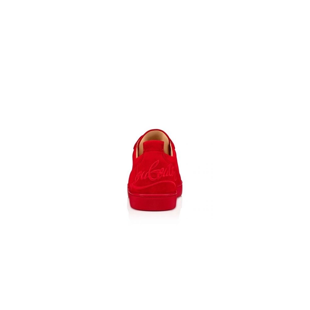 cheap Christian Louboutin Low-top Fun Louis Junior Red Loubi Veau Velours Sneaker sale