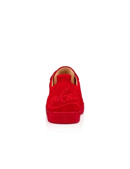 cheap Christian Louboutin Low-top Fun Louis Junior Red Loubi Veau Velours Sneaker sale