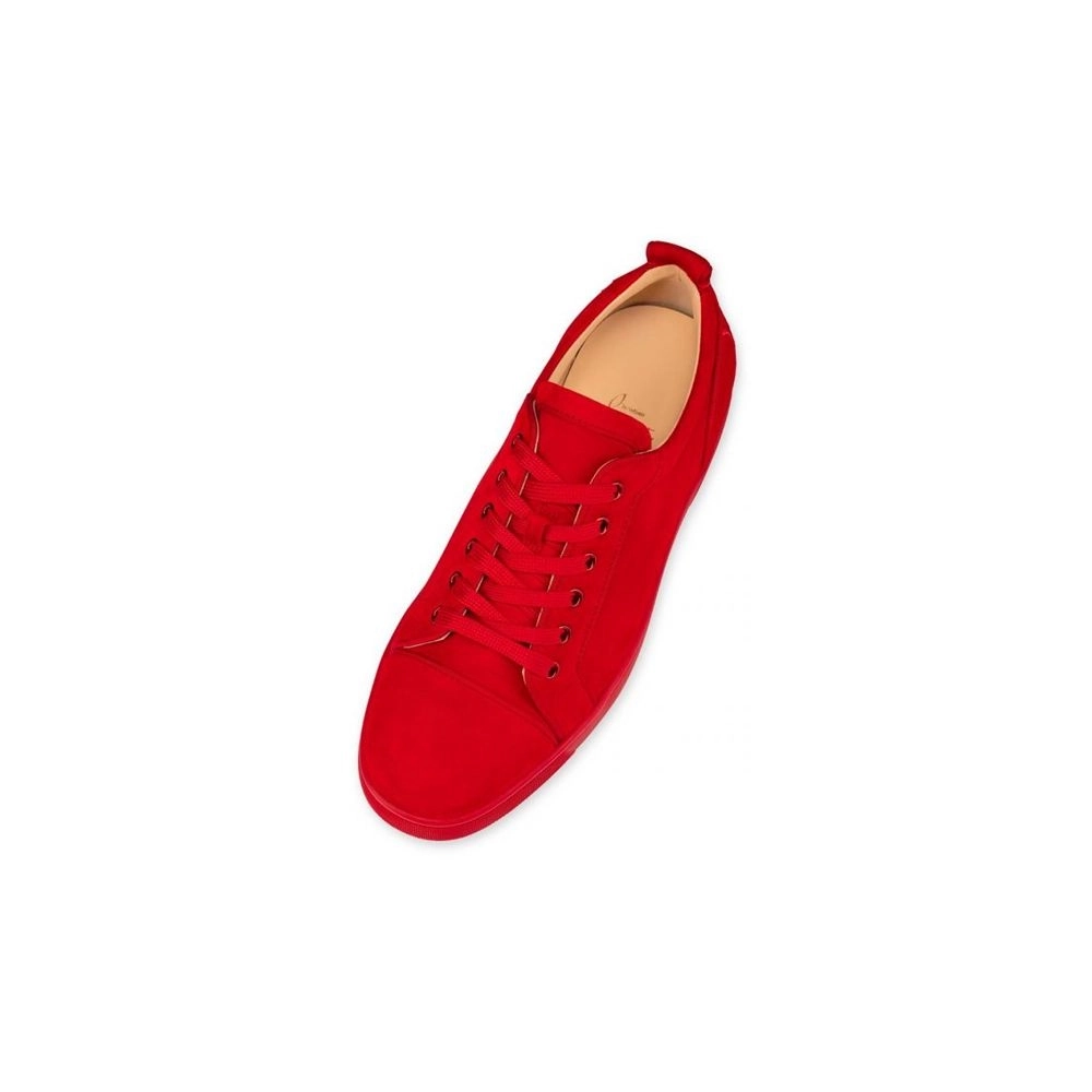 cheap Christian Louboutin Low-top Fun Louis Junior Red Loubi Veau Velours Sneaker sale