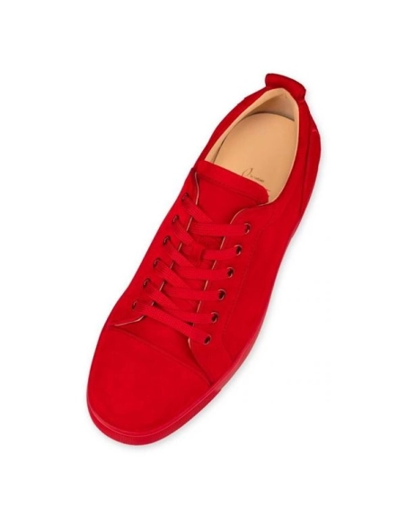 cheap Christian Louboutin Low-top Fun Louis Junior Red Loubi Veau Velours Sneaker sale
