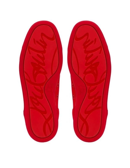 cheap Christian Louboutin Low-top Fun Louis Junior Red Loubi Veau Velours Sneaker sale
