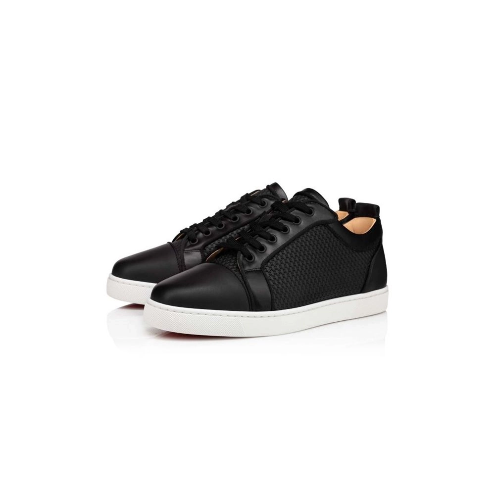 cheap Christian Louboutin Low-top Louis Junior Spikes Orlato Black Gomme Sneaker sale