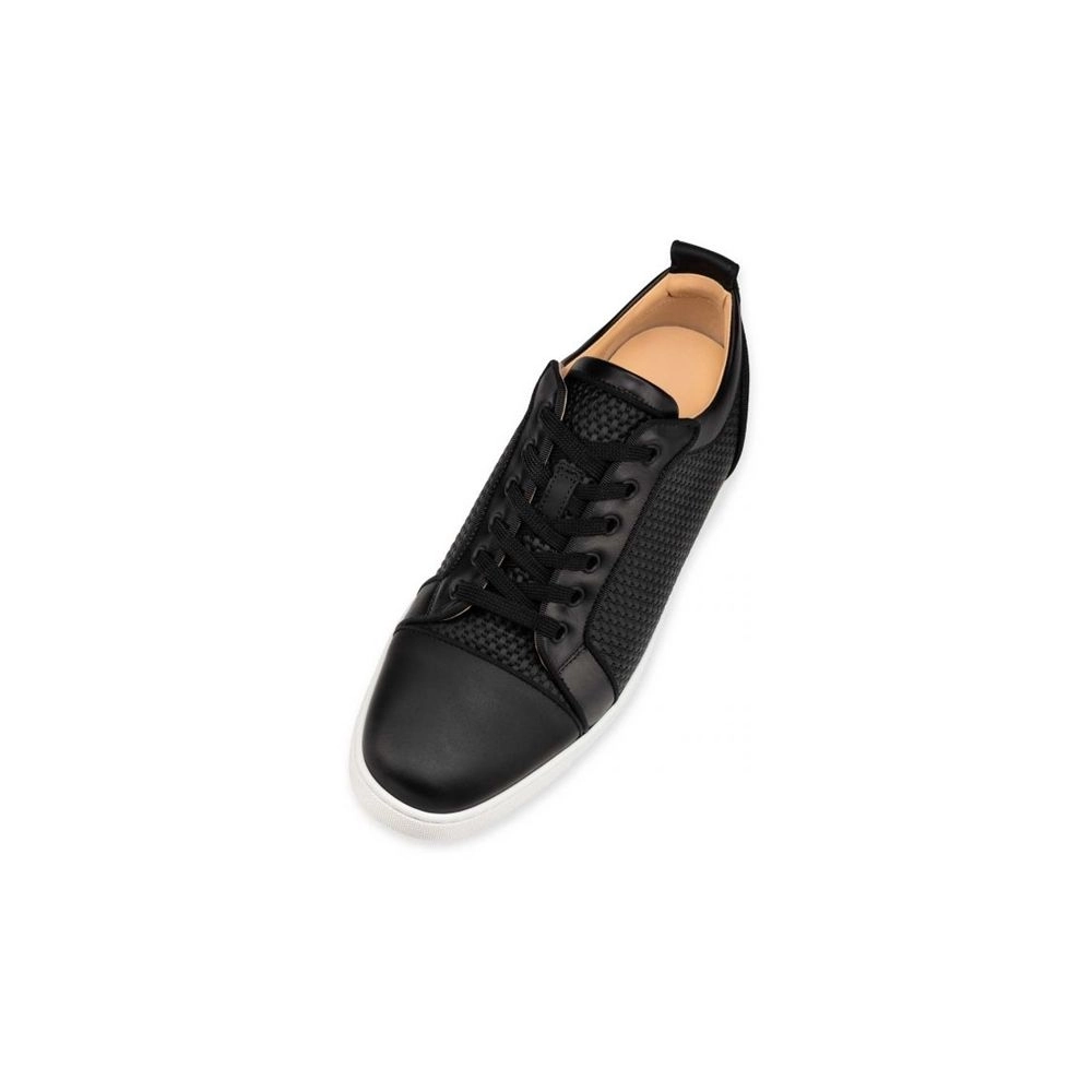 cheap Christian Louboutin Low-top Louis Junior Spikes Orlato Black Gomme Sneaker sale