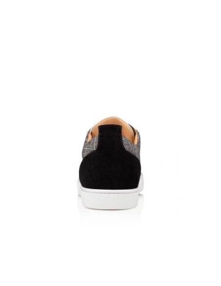 cheap Christian Louboutin Low-top Louis Junior Orlato Version Grey Velvet Sneaker sale