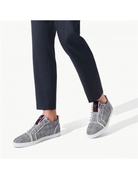 cheap Christian Louboutin Low-top F.A.V Fique A Vontade Orlato Grey Sneaker sale