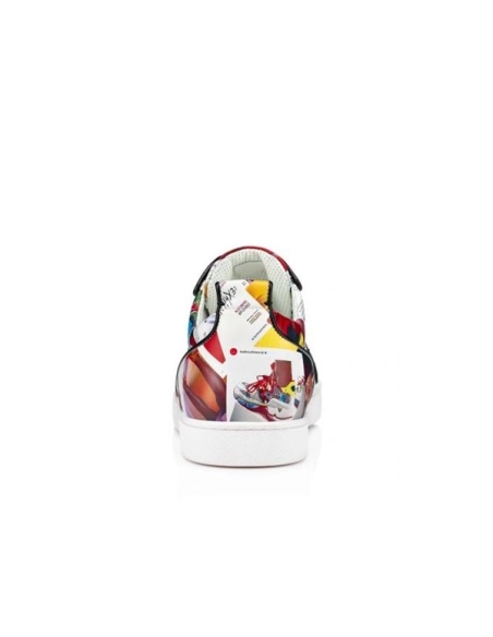 cheap Christian Louboutin Low-top Louis Junior Spikes Multi/black Calf Sneaker sale