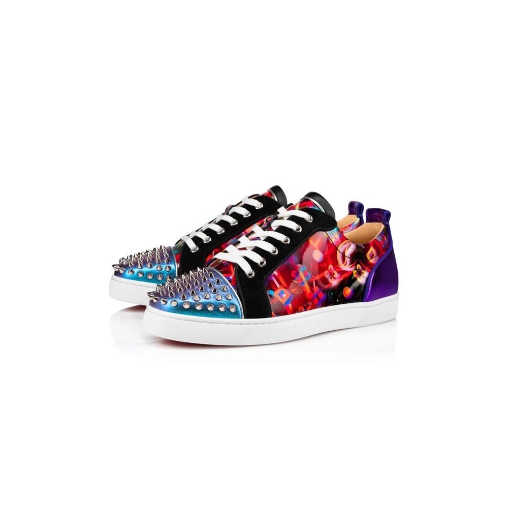 cheap Christian Louboutin Low-top Louis Junior Spikes Orlato Version Multi Calf sale