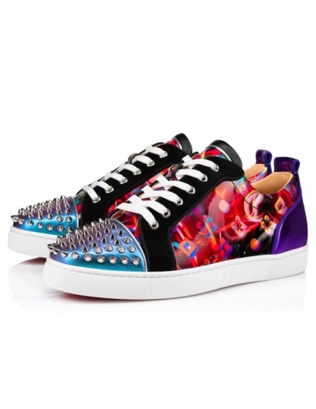 cheap Christian Louboutin Low-top Louis Junior Spikes Orlato Version Multi Calf sale