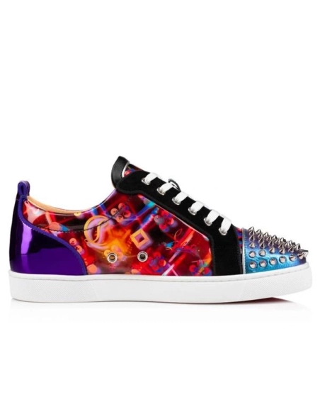 cheap Christian Louboutin Low-top Louis Junior Spikes Orlato Version Multi Calf sale