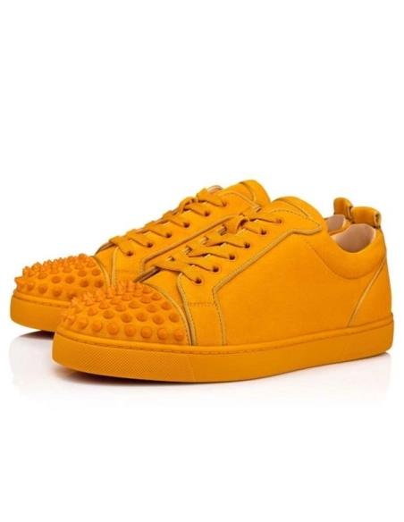 cheap Christian Louboutin Low-top Louis Junior SP Epice/epice Mat Suede Leather sale