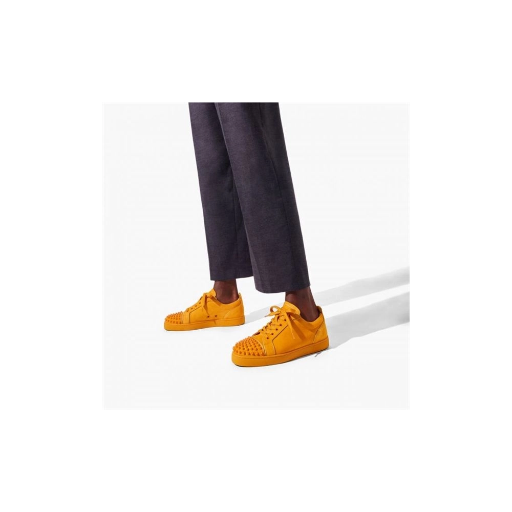 cheap Christian Louboutin Low-top Louis Junior SP Epice/epice Mat Suede Leather sale