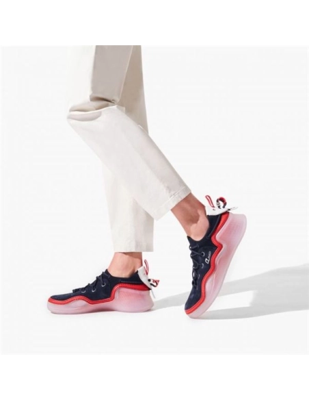 cheap Christian Louboutin Arpoador Blue Marine Leather Sneaker sale