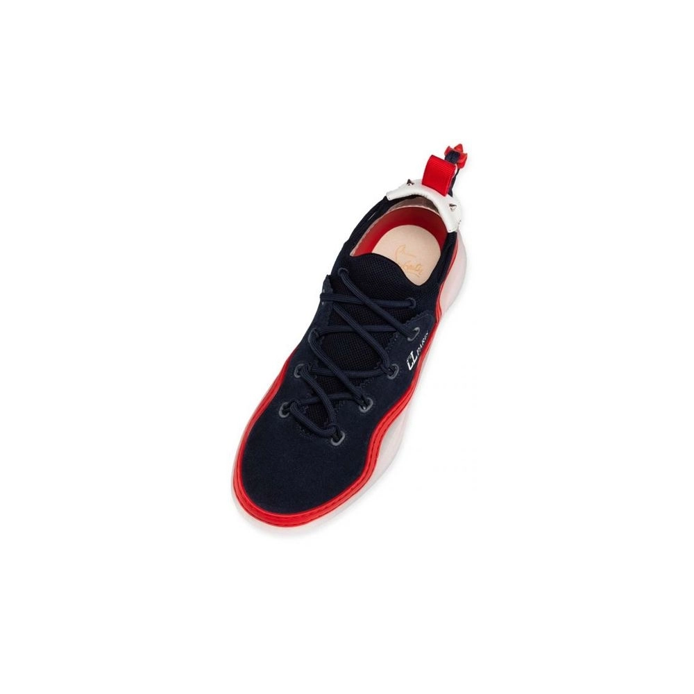 cheap Christian Louboutin Arpoador Blue Marine Leather Sneaker sale