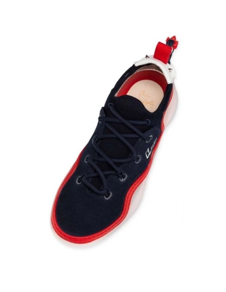 cheap Christian Louboutin Arpoador Blue Marine Leather Sneaker sale