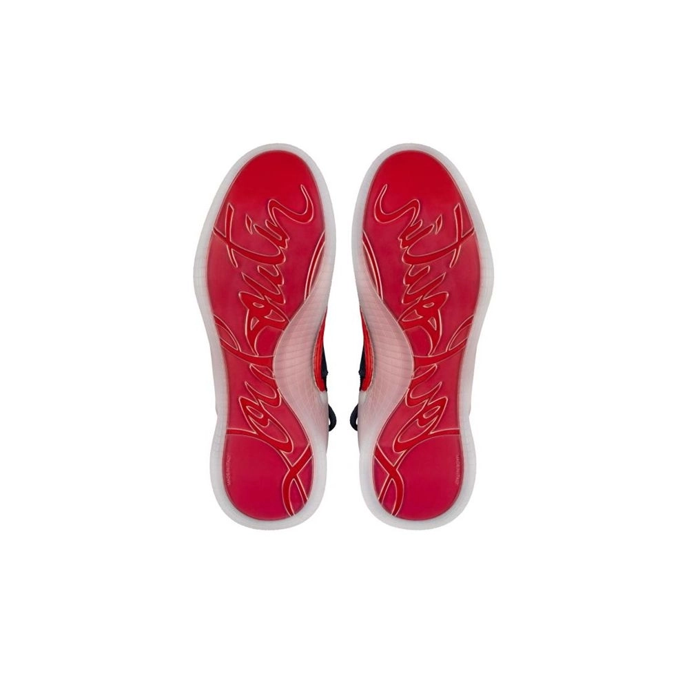 cheap Christian Louboutin Arpoador Blue Marine Leather Sneaker sale