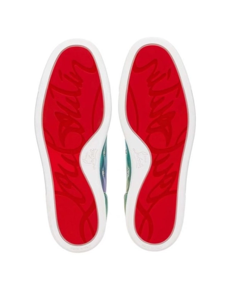 cheap Christian Louboutin Low Top Fun Louis Junior Spikes Orlato Multi/silver Nappa Sneaker sale