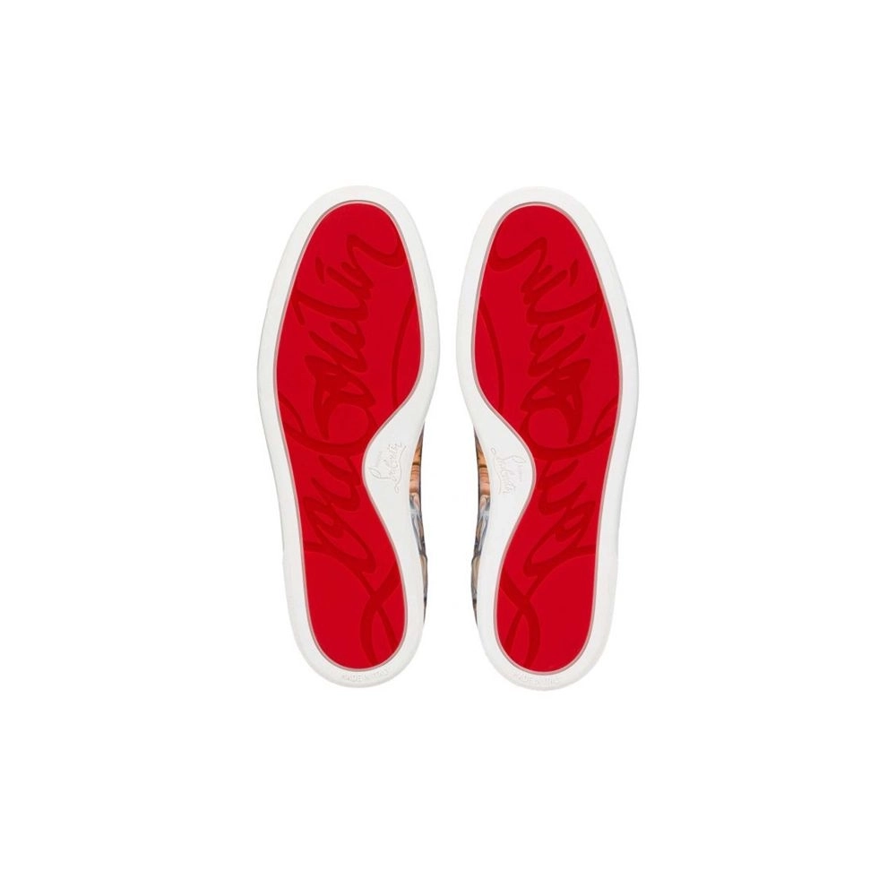 cheap Christian Louboutin Low Top Louis Junior Spikes Orlato Multi Neoprene Sneaker sale