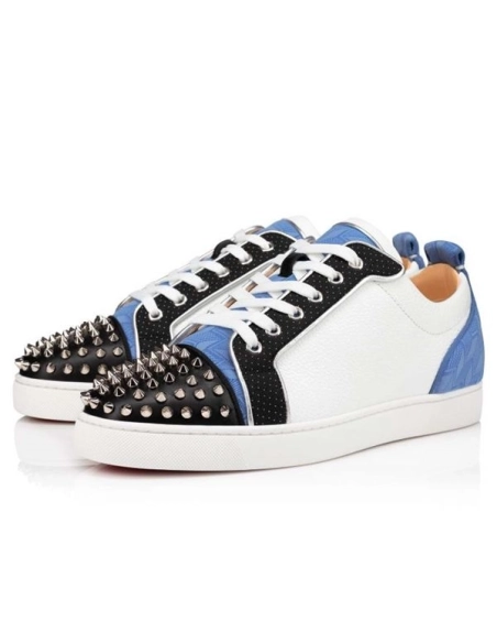cheap Christian Louboutin Low Top Men's Louis Junior Spikes Orlato Version Multi Calf sale