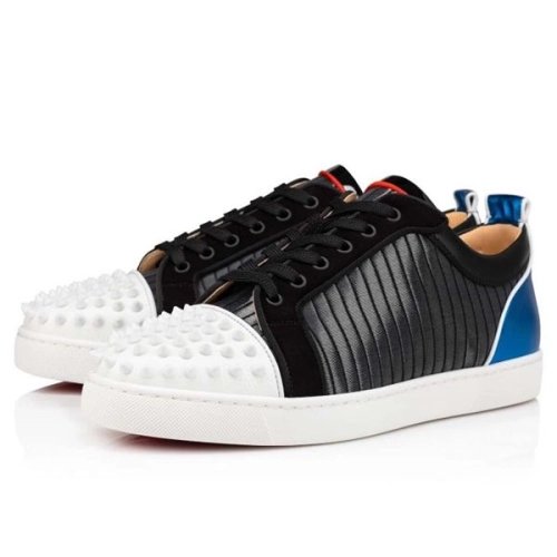 cheap Christian Louboutin Low Top Louis Junior Spikes Orlato Version Multi Calf Sneaker sale