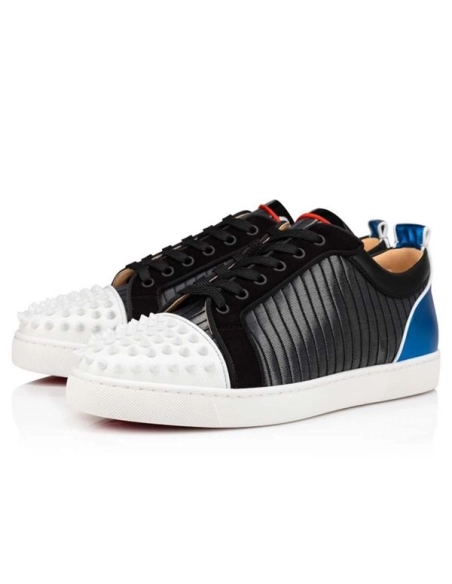cheap Christian Louboutin Low Top Louis Junior Spikes Orlato Version Multi Calf Sneaker sale