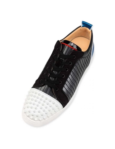 cheap Christian Louboutin Low Top Louis Junior Spikes Orlato Version Multi Calf Sneaker sale