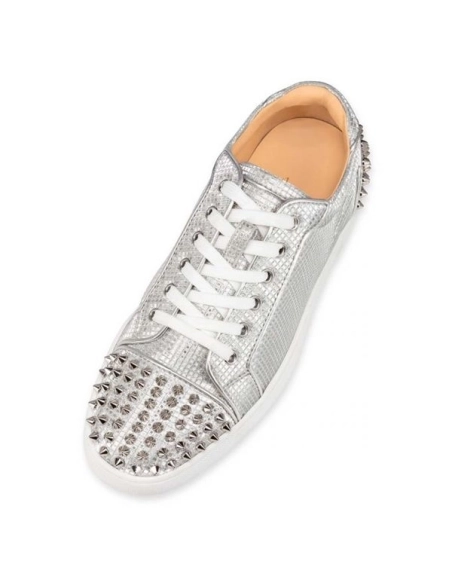 cheap Christian Louboutin Low Top Seavaste 2 Orlato Silver/sv Fabric sale