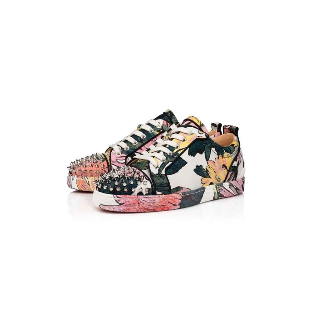 cheap Christian Louboutin Fun Louis Junior Spikes Multi Fabric Sneaker sale