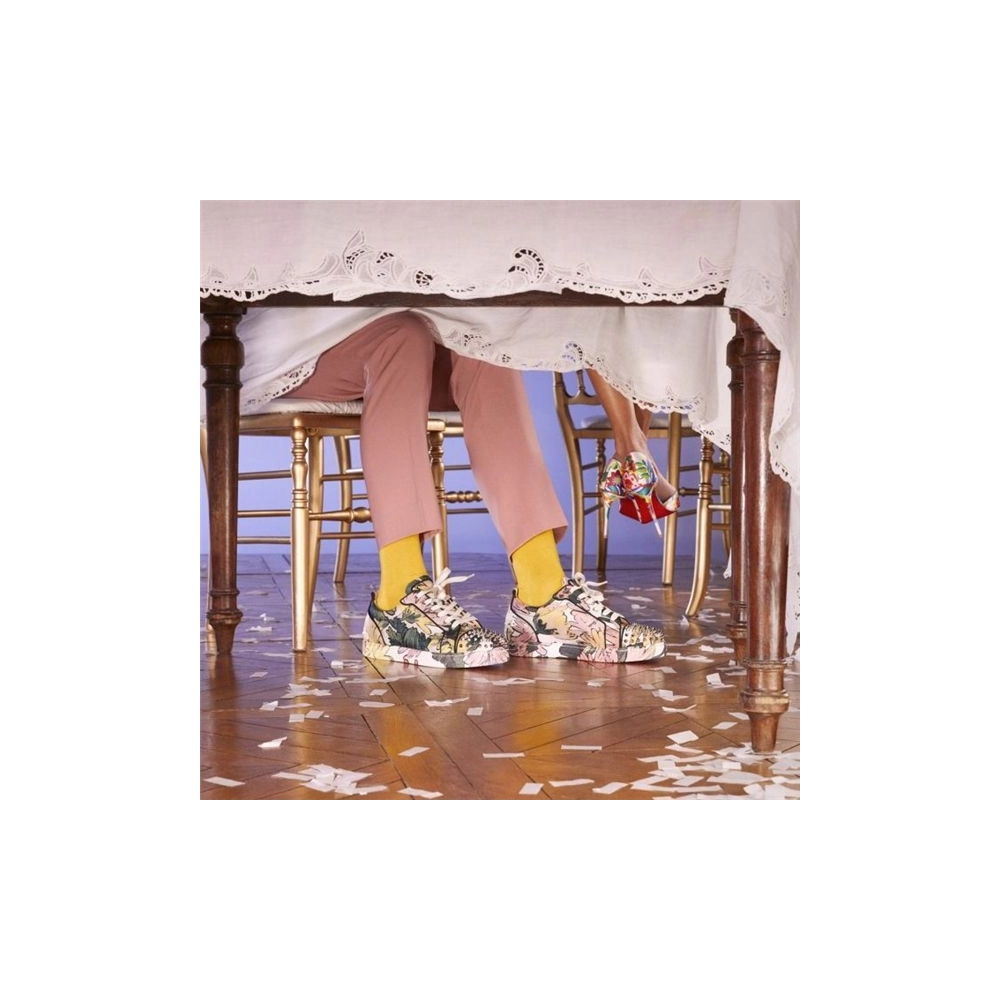 cheap Christian Louboutin Fun Louis Junior Spikes Multi Fabric Sneaker sale