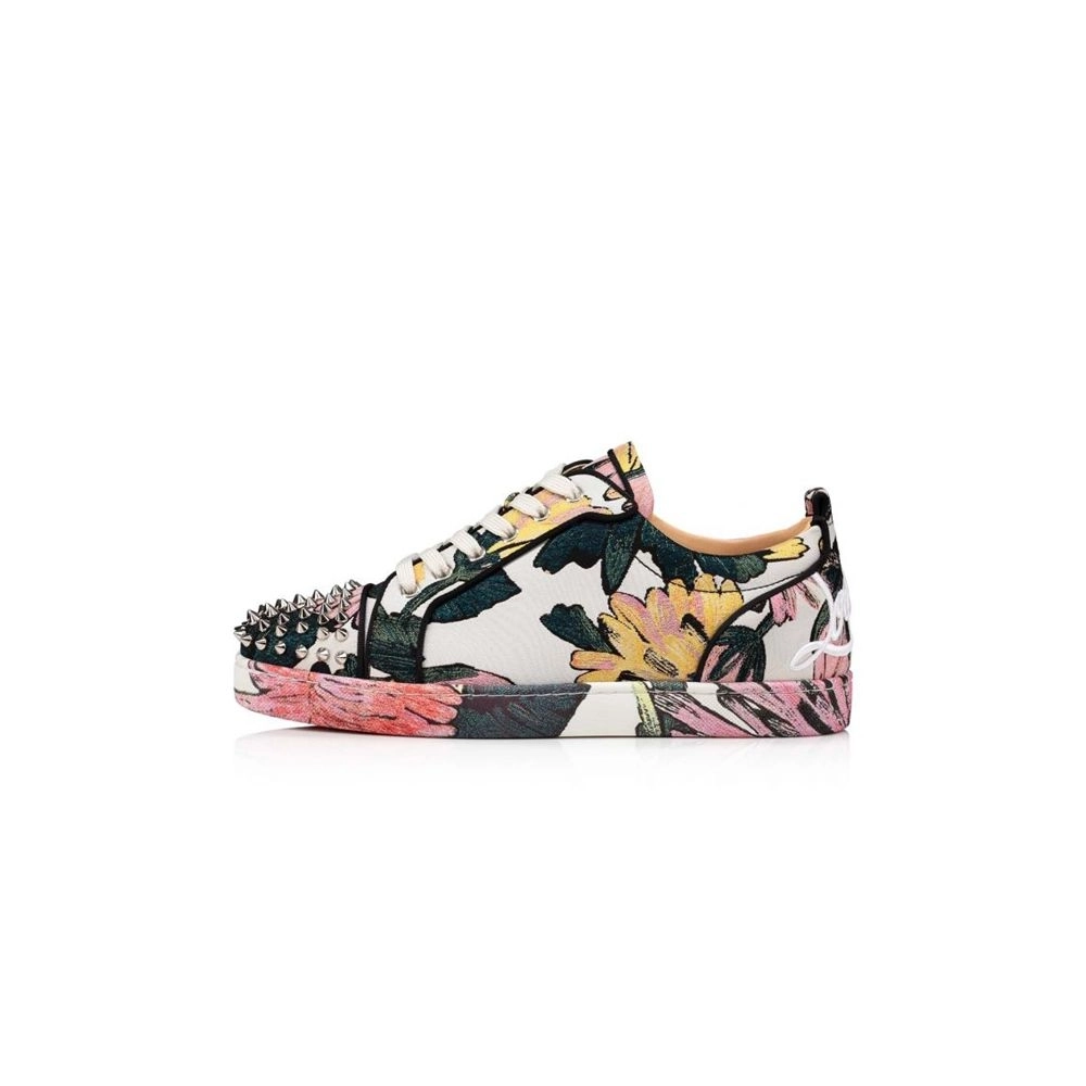 cheap Christian Louboutin Fun Louis Junior Spikes Multi Fabric Sneaker sale