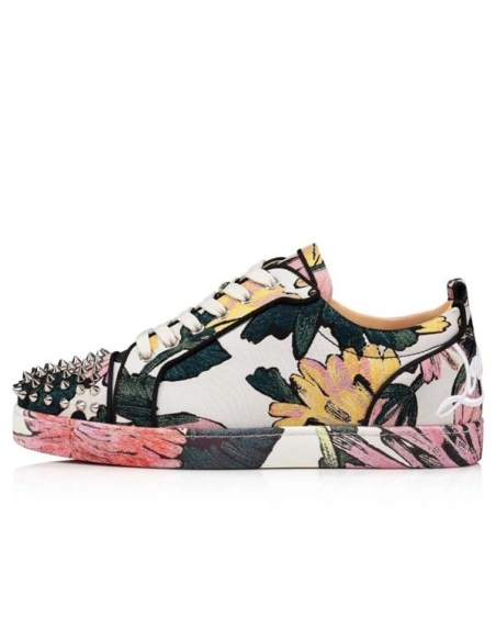 cheap Christian Louboutin Fun Louis Junior Spikes Multi Fabric Sneaker sale