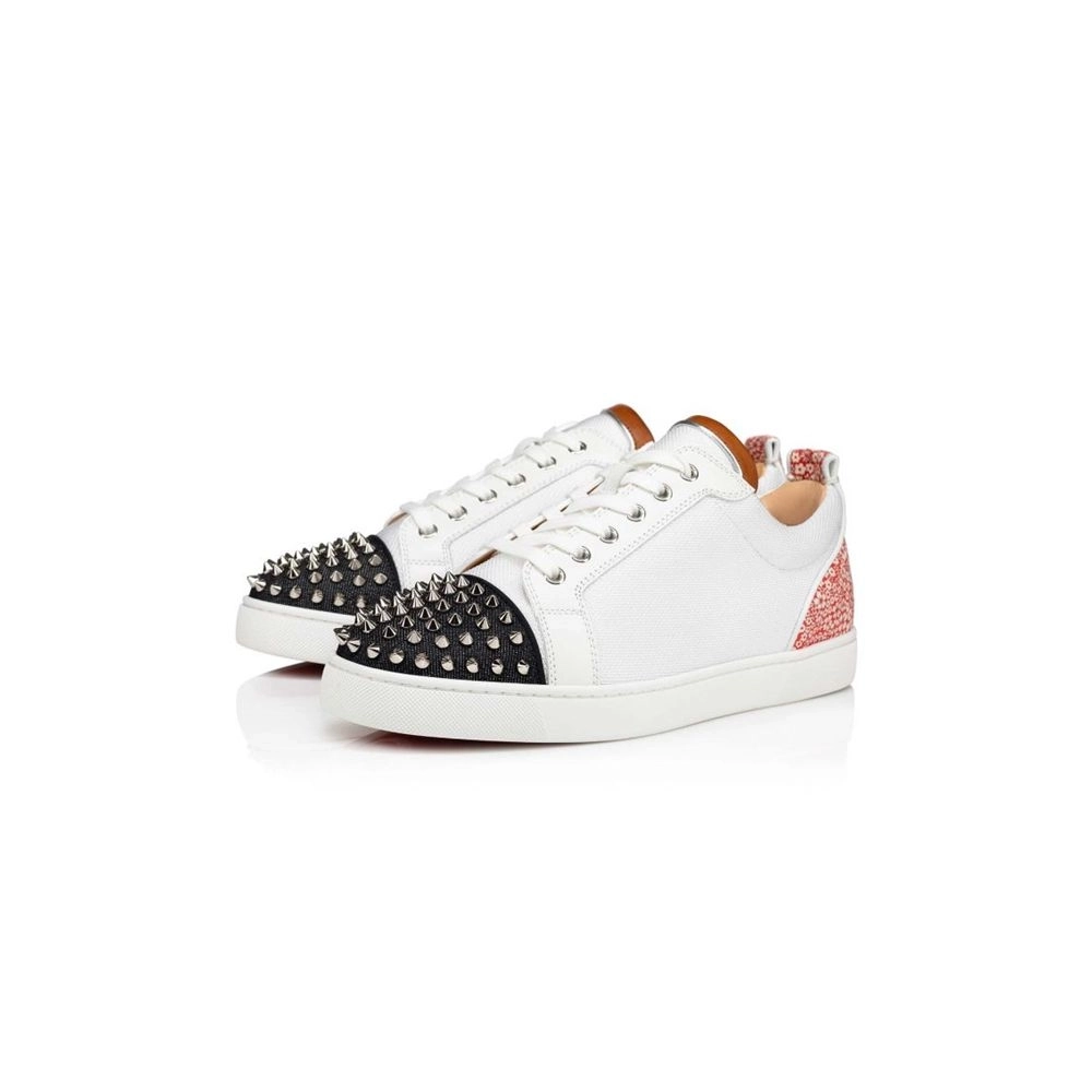 cheap Christian Louboutin Low-top Louis Junior Spikes Orlato Version Multi Fabric sale