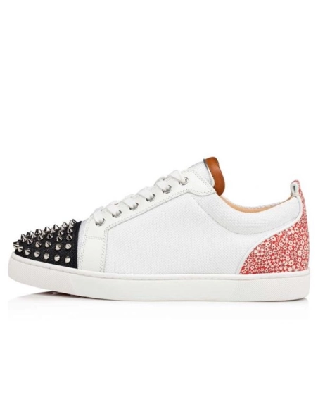cheap Christian Louboutin Low-top Louis Junior Spikes Orlato Version Multi Fabric sale