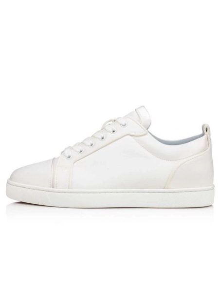 cheap Christian Louboutin Low-top Fun Louis Junior Ivory/lining Blue Satin sale