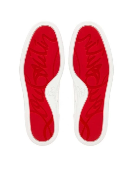 cheap Christian Louboutin Low-top Fun Louis Junior Ivory/lining Blue Satin sale