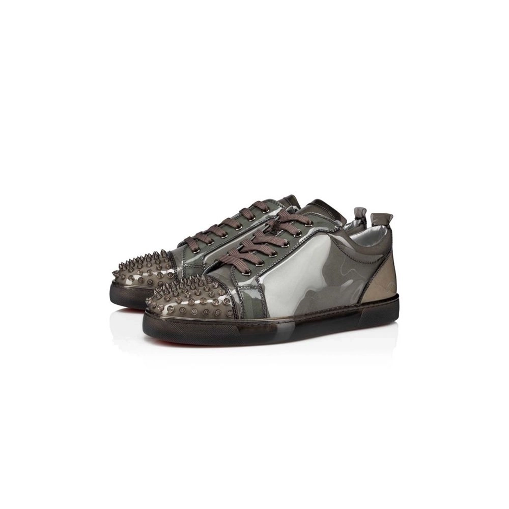 cheap Christian Louboutin Low-top Louis Junior X Ray Sasso/clear Sasso PVC sale