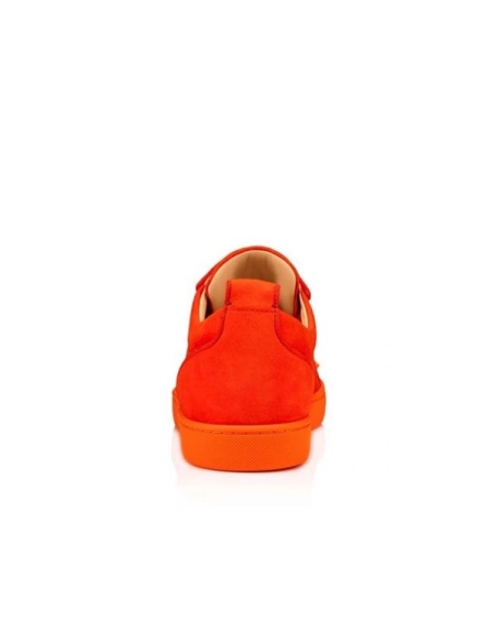 cheap Christian Louboutin Low-top Louis Junior SP Sunrise/sunrise Mat Suede Leather sale