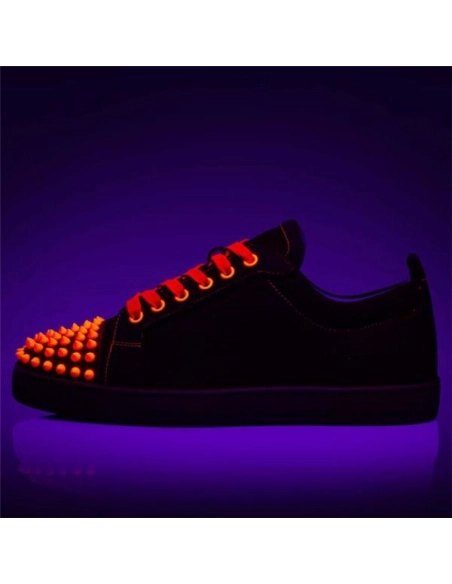 cheap Christian Louboutin Low-top Louis Junior SP Sunrise/sunrise Mat Suede Leather sale