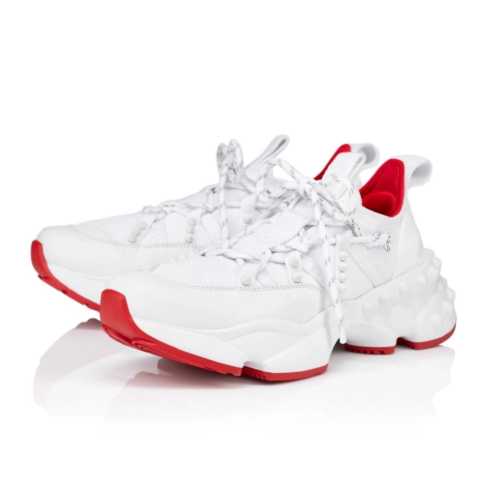 Discount Christian Louboutin Trailnrun Men Running Sneakers White Outlet Sale