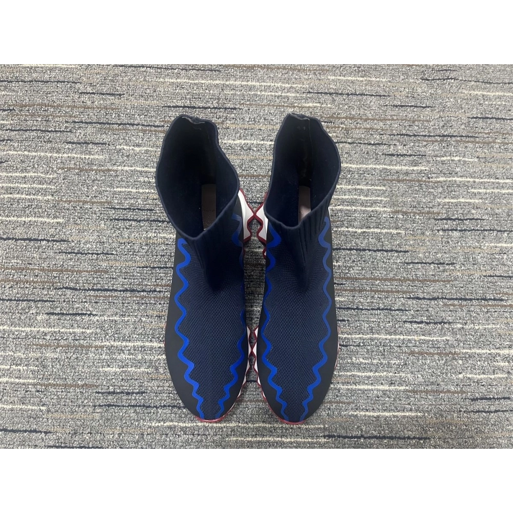 Fake Christian Louboutin Sharky Sock Men Sneakers Knit Mesh Blue