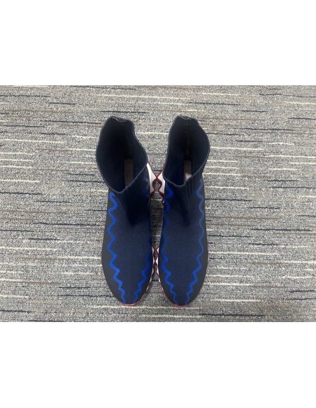 Fake Christian Louboutin Sharky Sock Men Sneakers Knit Mesh Blue