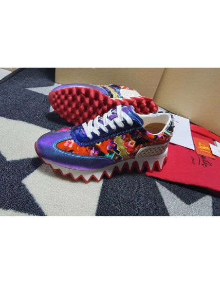 Cheap Christian Louboutin Loubishark Donna Flat Men Sneakers Mixed-print Multicolor for Sale