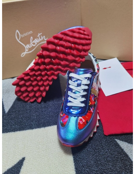 Cheap Christian Louboutin Loubishark Donna Flat Men Sneakers Mixed-print Multicolor for Sale