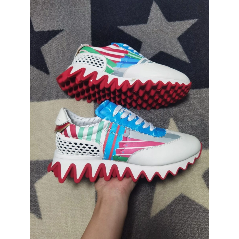 Cheap Christian Louboutin Loubishark Donna Flat Men Sneakers Calf Leather Multicolor Outlet Sale
