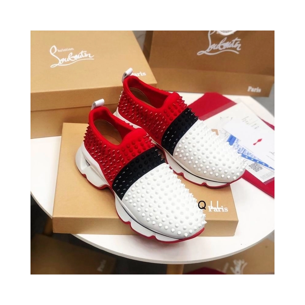 Discount Christian Louboutin Spike Sock Sneakers Neoprene Multicolor Outlet Online