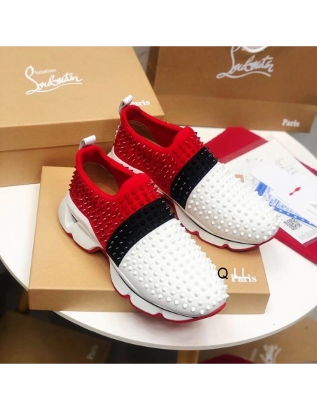 Discount Christian Louboutin Spike Sock Sneakers Neoprene Multicolor Outlet Online