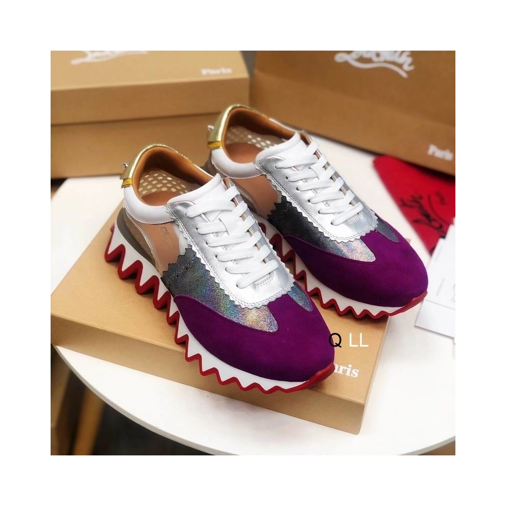 Fake Christian Louboutin Loubishark Sneakers Leather And PVC Multicolor, Knockoff CL Shoes