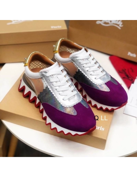 Fake Christian Louboutin Loubishark Sneakers Leather And PVC Multicolor, Knockoff CL Shoes