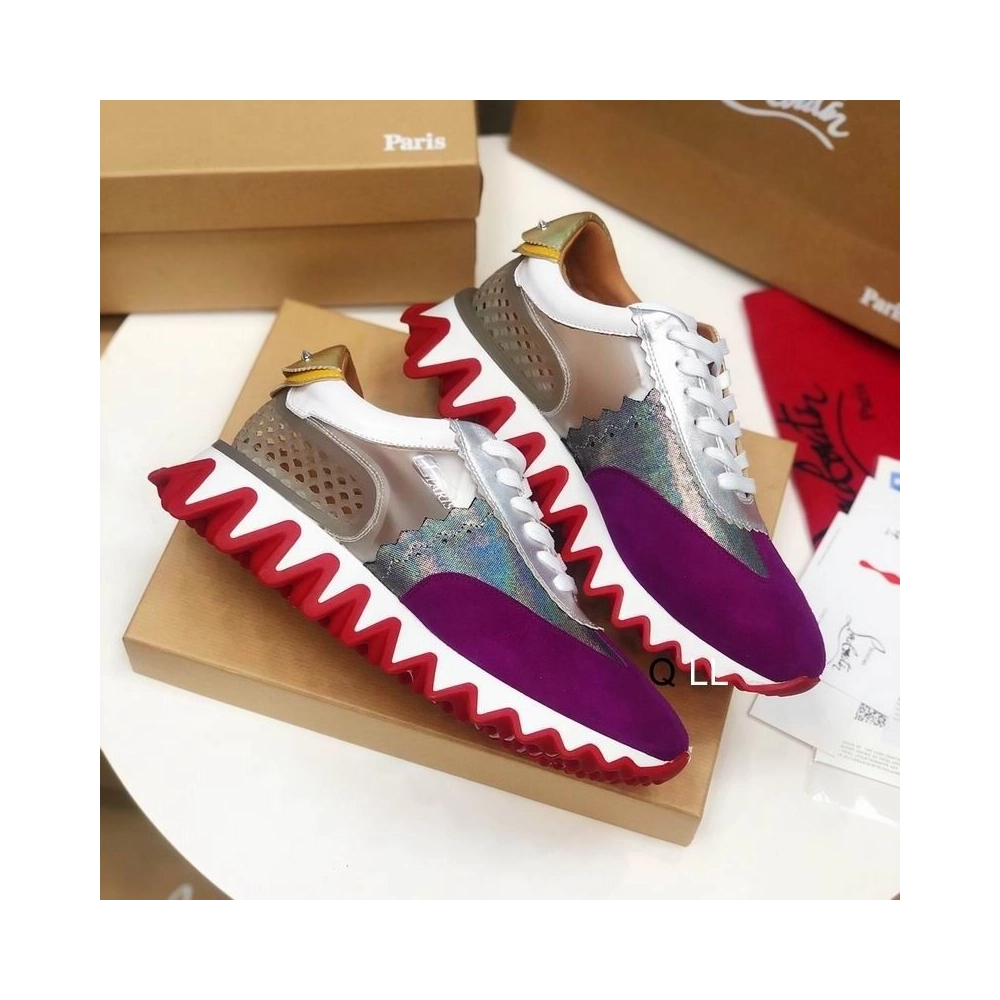 Fake Christian Louboutin Loubishark Sneakers Leather And PVC Multicolor, Knockoff CL Shoes
