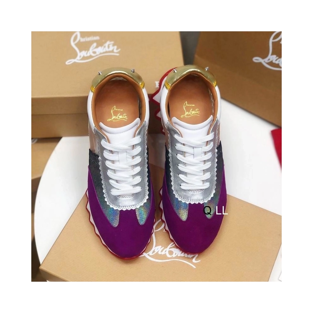 Fake Christian Louboutin Loubishark Sneakers Leather And PVC Multicolor, Knockoff CL Shoes