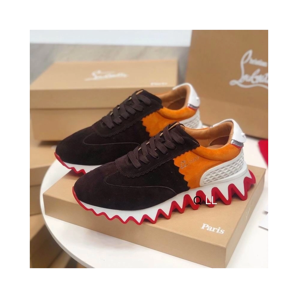 Fake Christian Louboutin Loubishark Sneakers Suede Leather Multicolor, Replica Christian Louboutin Shoes